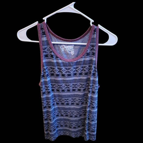 Retrofit Men's Patterned Tank Top in Blue and Purple - Picture 1 of 2